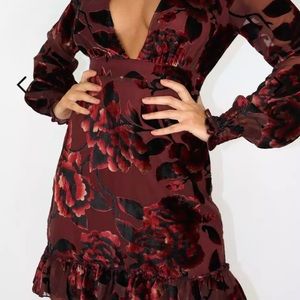 Misguided Devore V Neck Tea Dress never worn